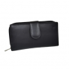 Black genuine leather ladies purse