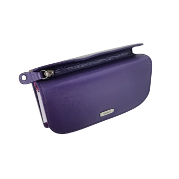 purple genuine leather ladies purse