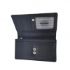 Monroe black genuine leather ladies clutch purse P109 inside
