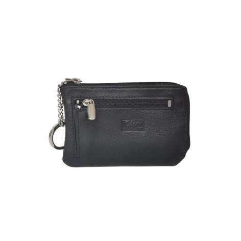 small black leather keyring purse