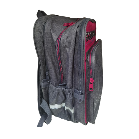 Grey and Red School Backpack