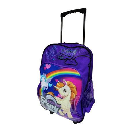 Pony design kids trolley backpack 1