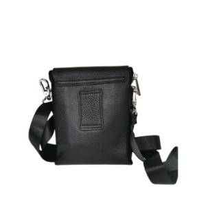 Lefel small genuine leather unisex handbag | Black | 1278-3