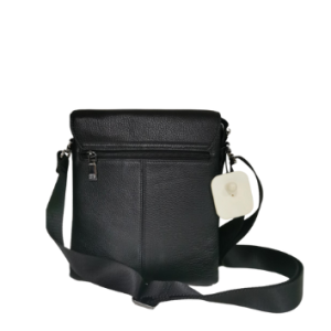 Lefel large genuine leather unisex handbag | Black | 3387-3