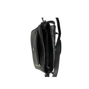 Lefel Genuine Leather Flap Over Hand Bag | Black | 610258